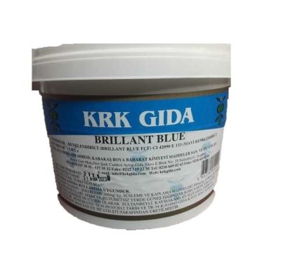 KRK - Brilliant Blue Gıda Renklendiricisi (Açık Mavi) Toz Gıda Boyası E 133 -1Kg