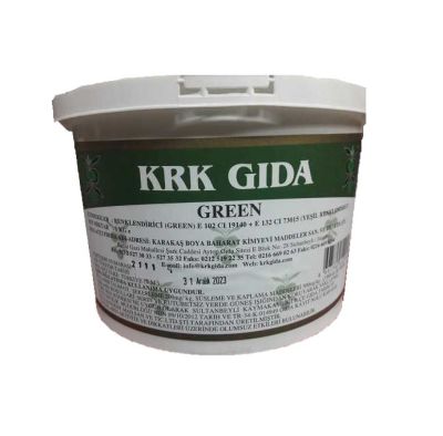 KRK - Dark Green Gıda Renklendiricisi (Yeşil) Toz Gıda Boyası E 133+ E 133 -1Kg